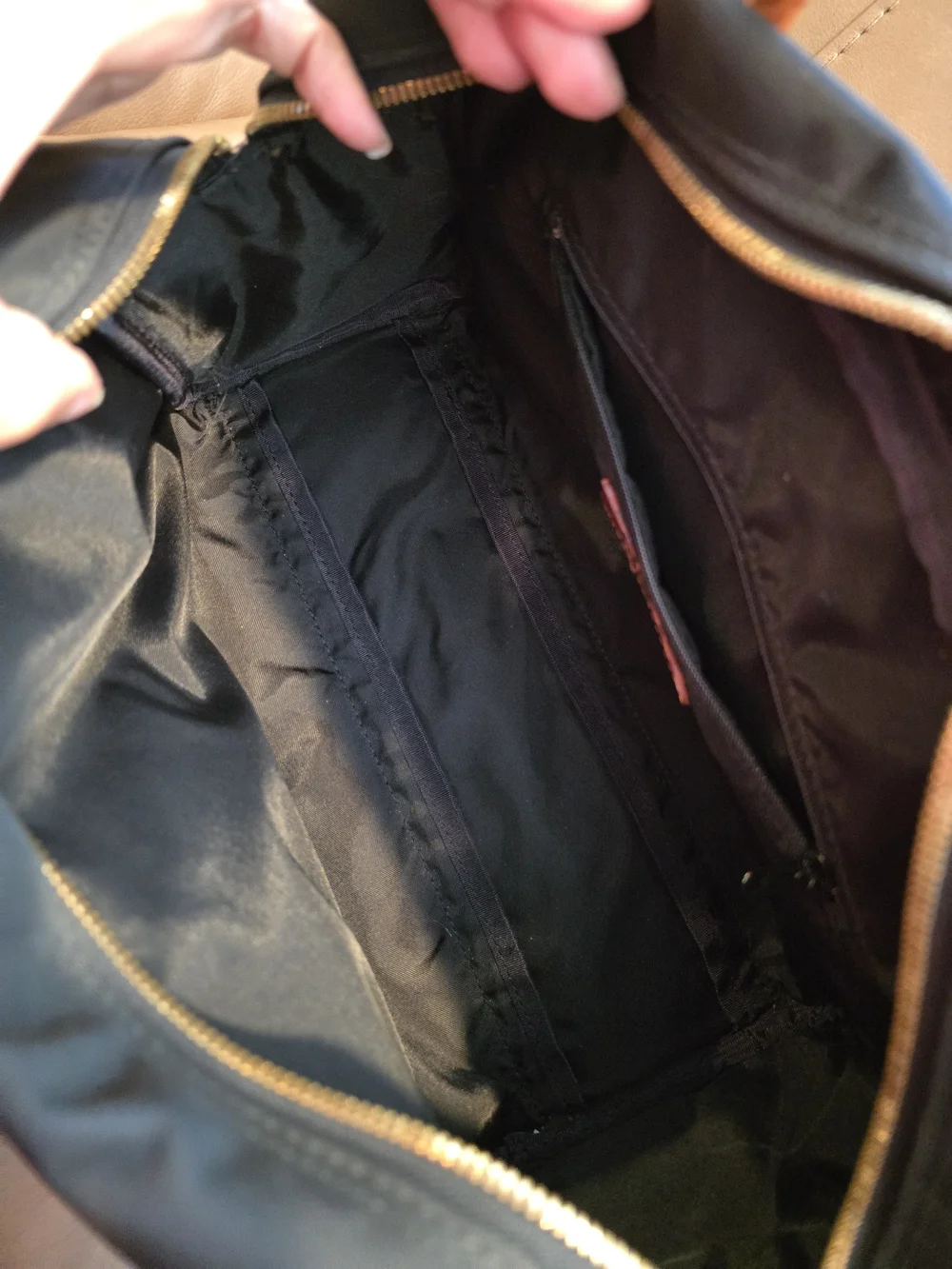 Valentino Garavani Sport Black and Brown Nylon Top-Handle - Picture 5 of 12